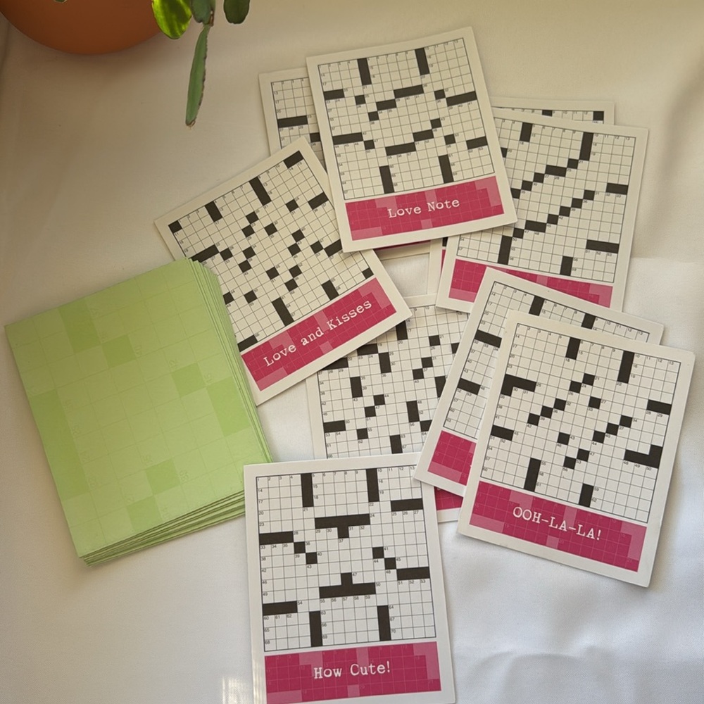 Clarkson Potter Random House Crossword Puzzle notecards set of 9
